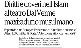 La Repubblica: “Al teatro Dal Verme maxiraduno musulmano”
