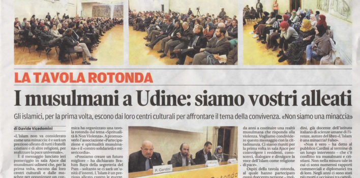 Rassegna Stampa | Tavola Rotonda Spiritualità e Nonviolenza a Udine